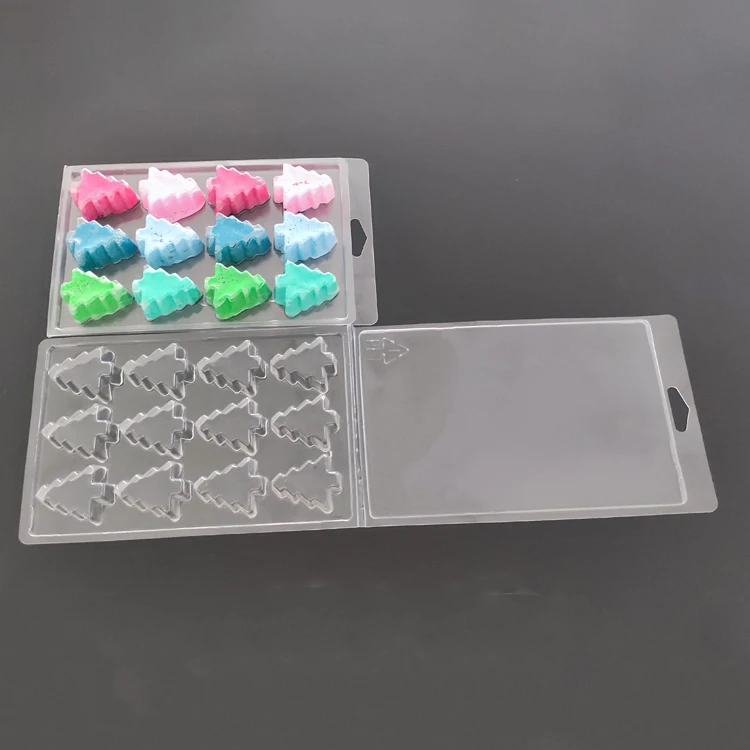 
Custom 12 Cavity Christmas Tree Candle Clamshell Tart Mold,Cavity Wax Melt Clamshell Packaging 