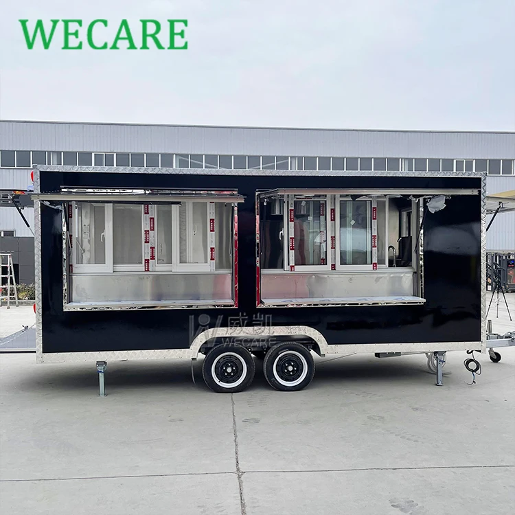 WECARE Mobile Juice Bar Concession Catering Pizza Trailer Business BBQ Hot Dog Ice Cream Coffee Food Truck with Full Kitchen
