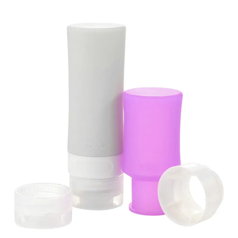 Reusable leakproof refill travel size kit silicone empty liquid bottles mini pink tsa approved travel bottles set for toiletries