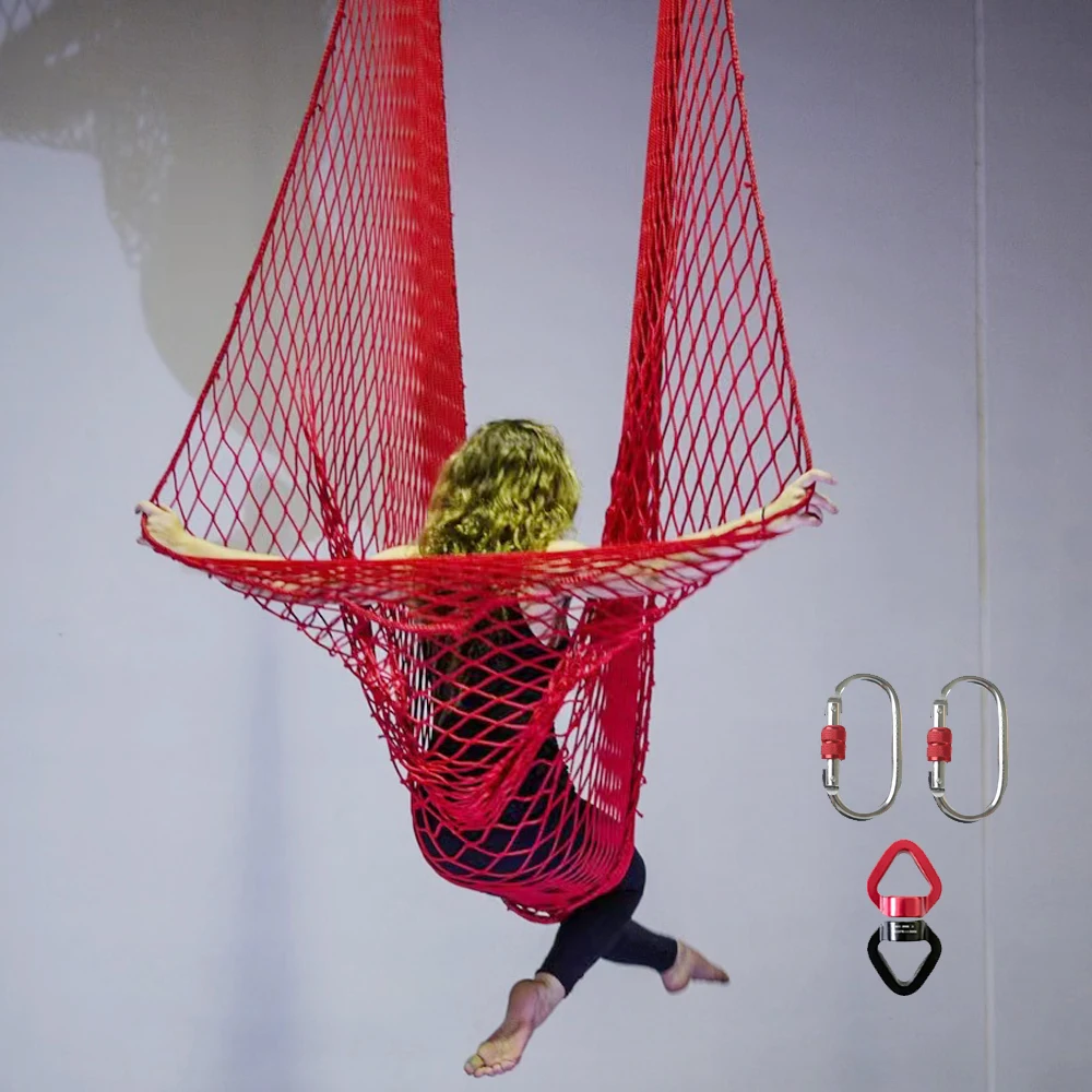 Воздушный гамак для йоги рыболовная сеть 100% Полиэстер градиент розовый цирковой акробатики воздушный Йога аппарат