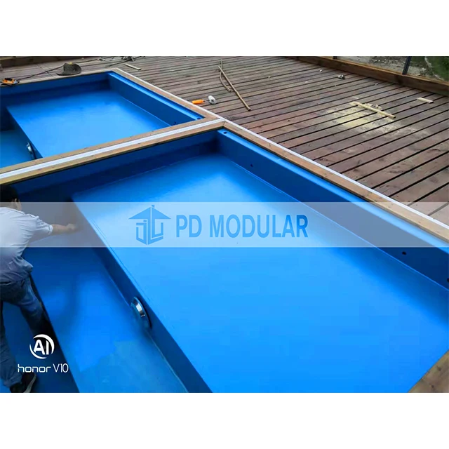 Portable tempered glass container swimming pool outdoor