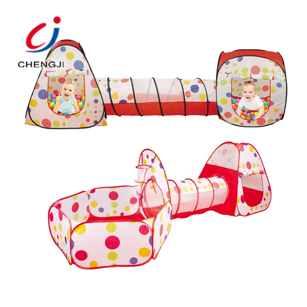 Детский складной дом, океан, бассейн для шаров, туннель для стрельбы, Детская туннельная палатка