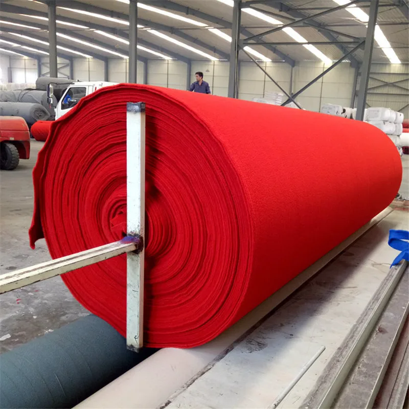 Outdoor Indoor polyester material plain exhibition event aisle runner red carpet wedding carpet