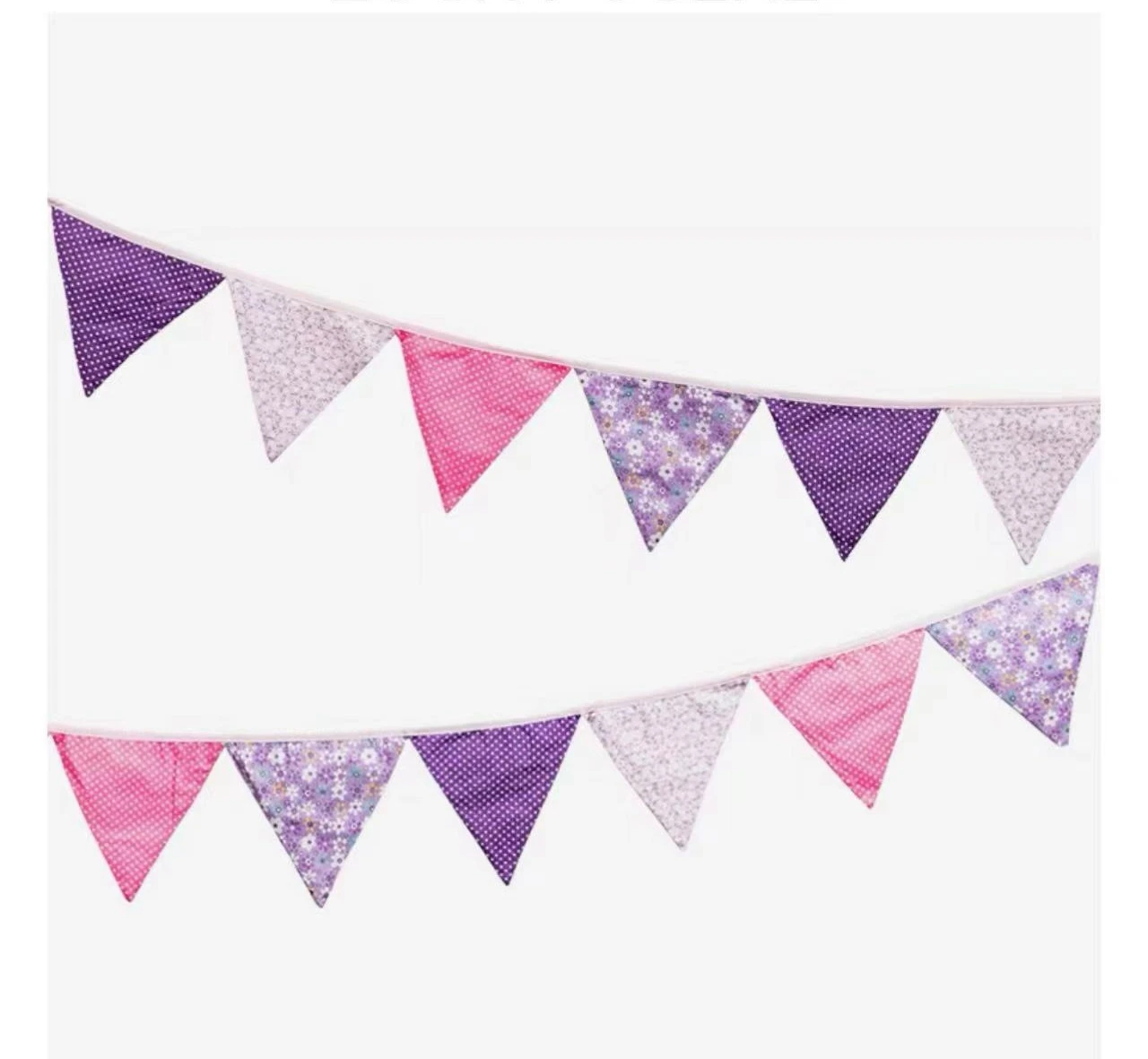 Colorful floral waves single layer cotton pennant birthday flag photo background wedding pull flag