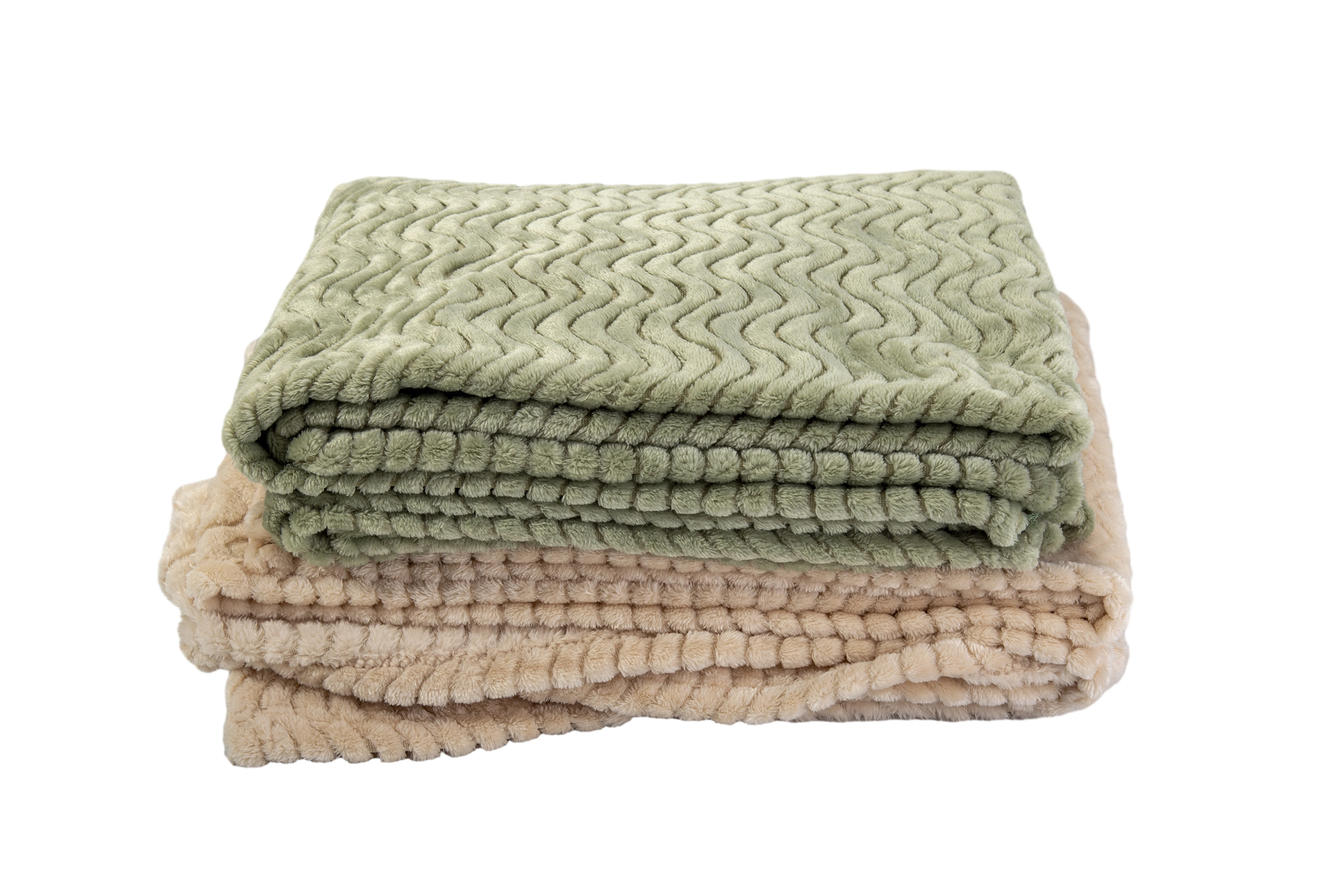 Wholesale Customized Logo Wavy Shape Jacquard Knitted Flannel Plush Fabric for Home Textiles Bedding Blanket