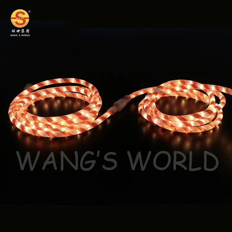2024 new 20ft IP65 Waterproof Outdoor pathway decoration Christmas candy cane  rope lights