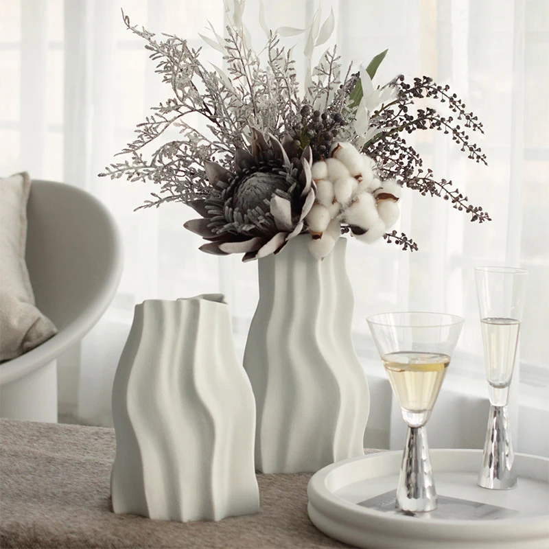 Simple Moder Resin Flower Arrangement Model Room Sales Office Living Room Desktop Home Decoration Vase