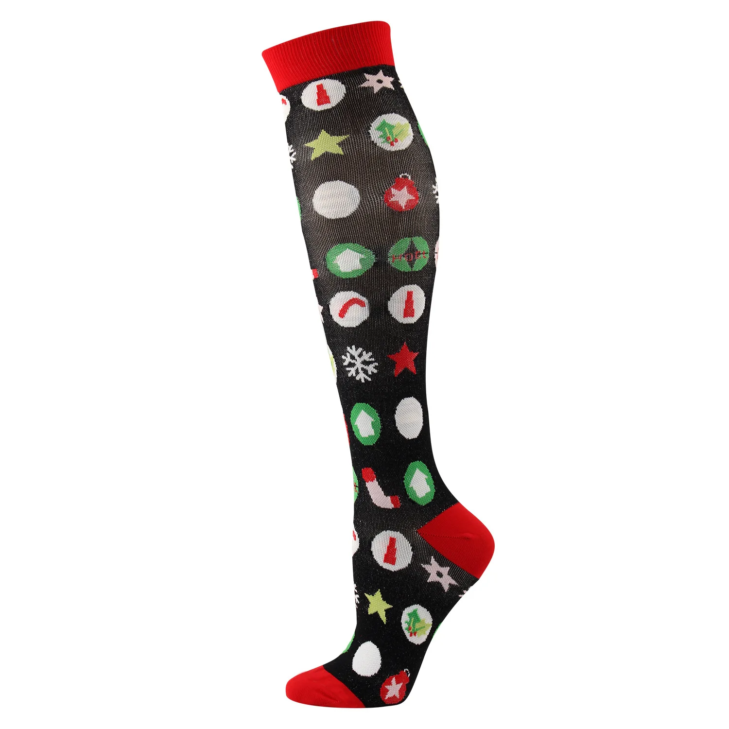 New design Wholesale  Christmas Compression Socks Women Men Thigh High Sport Snowman Compression Socks