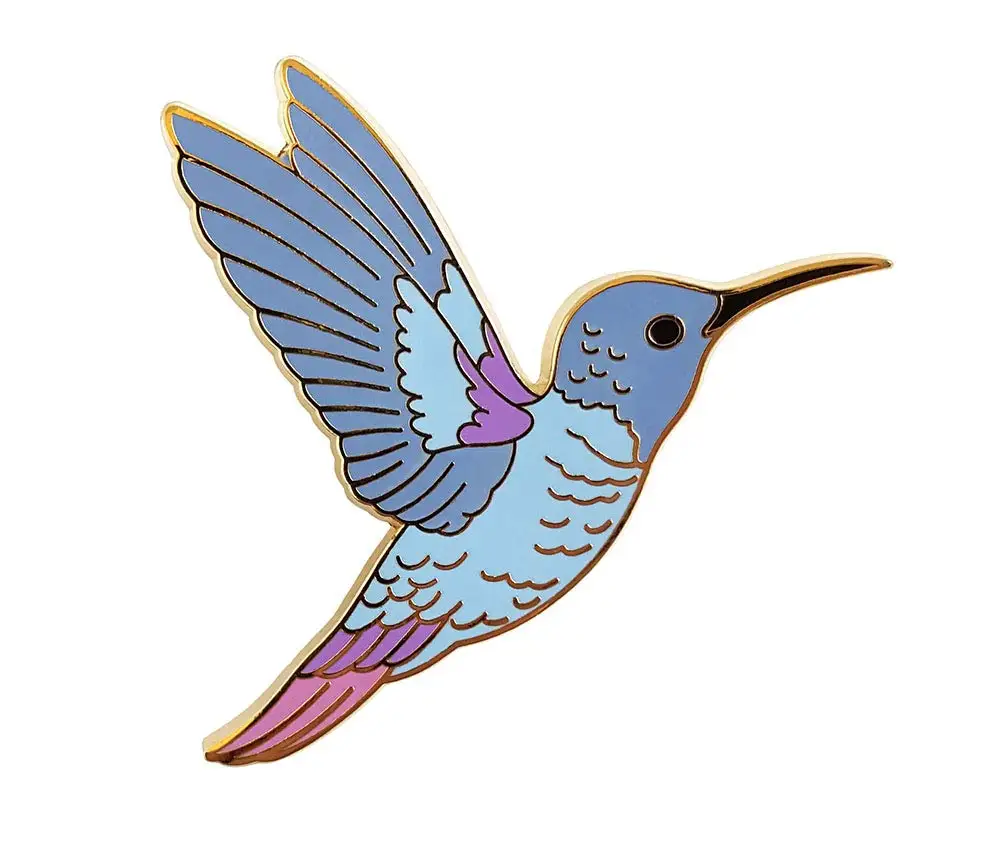 Hummingbird Gold Plated Enamel Lapel Pin