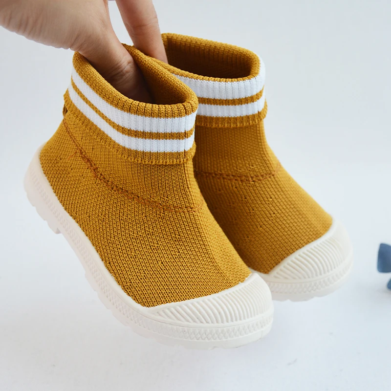 Оптовая продажа, новые модные детские вязаные сетчатые тканевые прочные Зимние удобные сапоги, детские теплые уличные сапоги