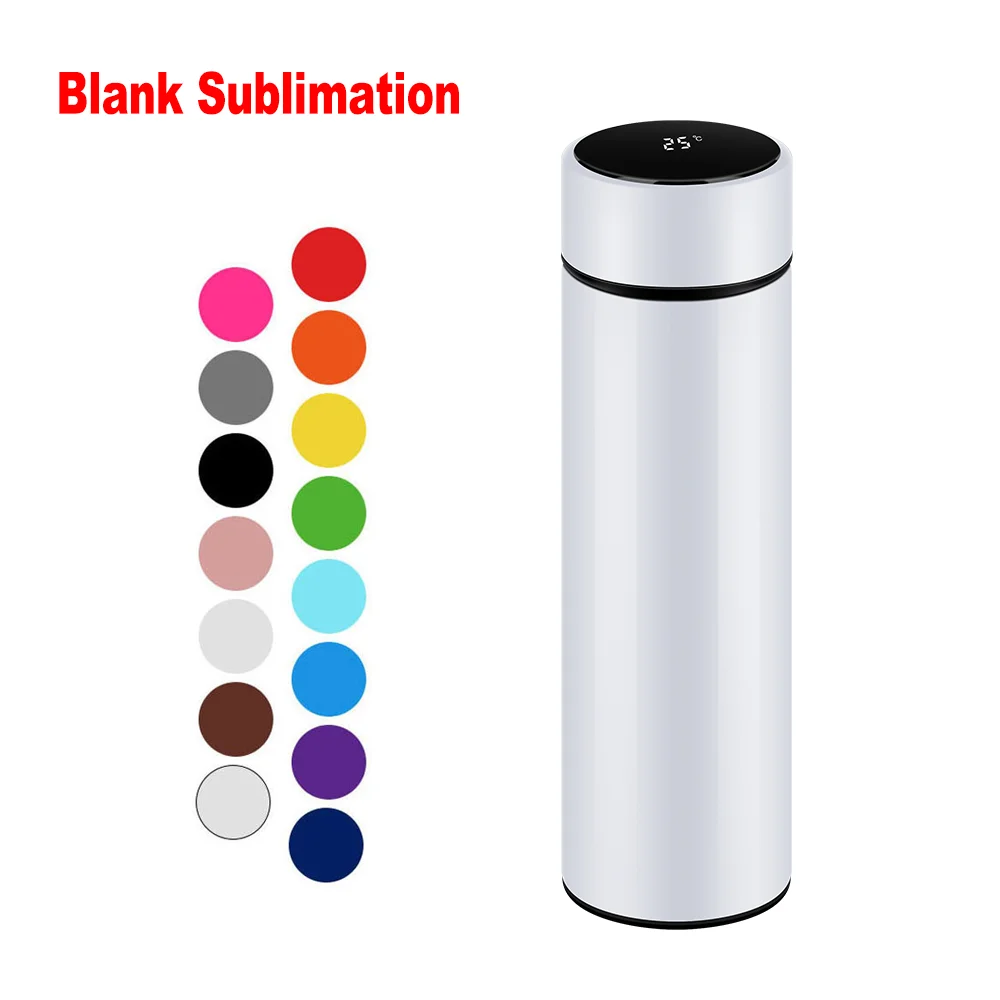 500ml double wall stainless steel reminder intelligent smart insulated sublimation water bottle