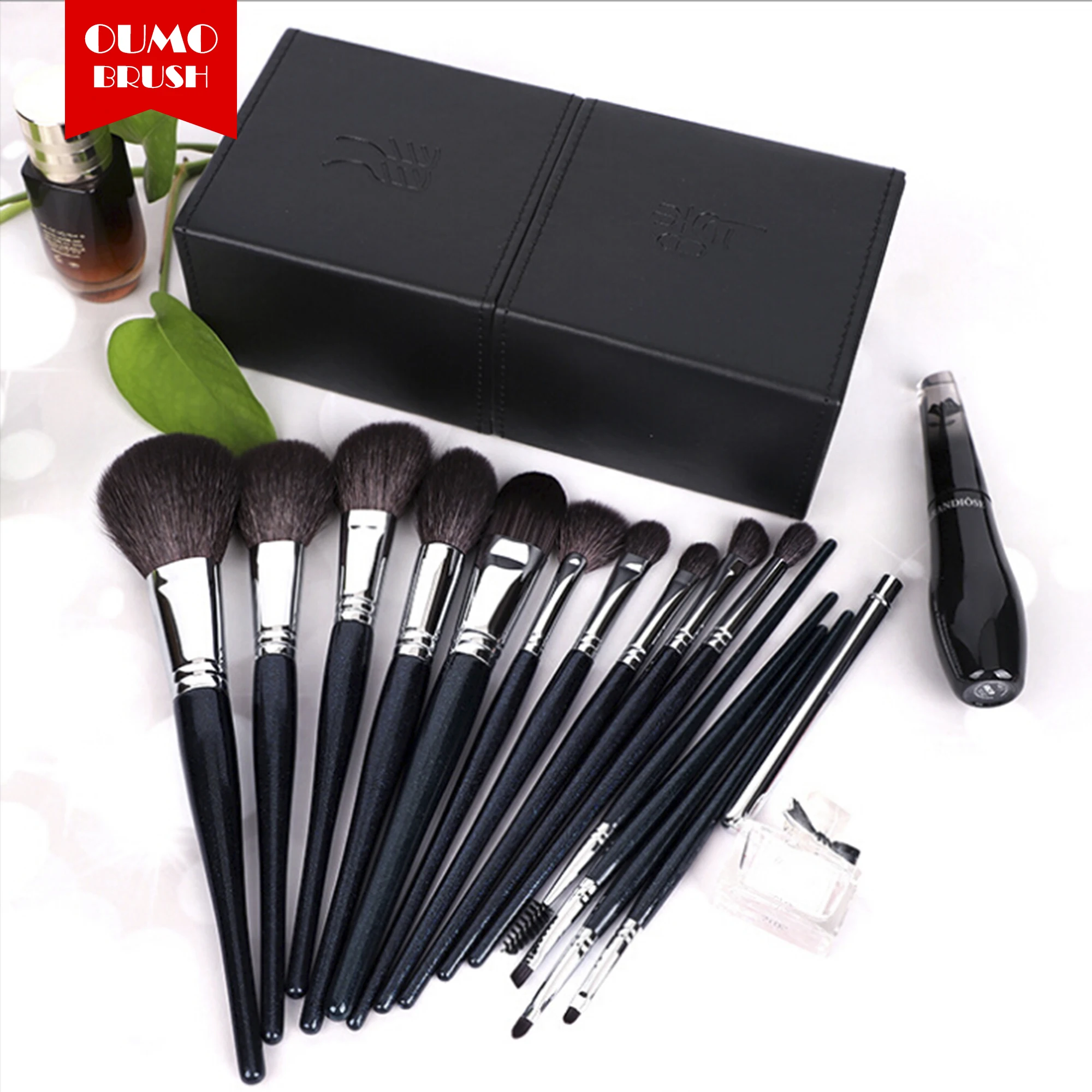 OUMO BRUSH--15 makeup brush set super soft hair XGF goat hair knot copper tube  makeup tool high quality makeup brushes