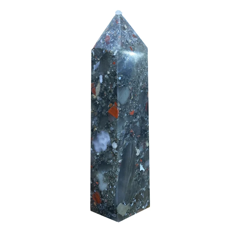 
Factory Price Natural Hand-carved Healing Crystal Point African Blood Stone Tower For Decoration 