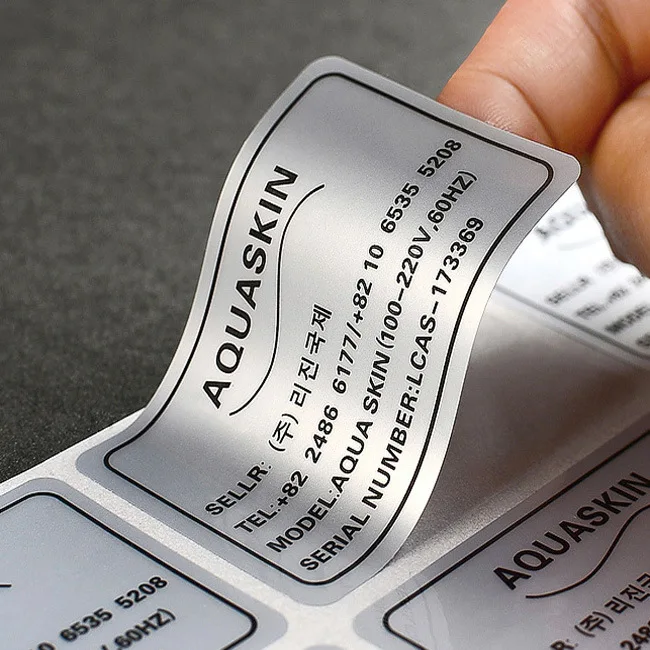 Professional Custom Printed Premium Quality Self Adhesive Vinyl White Stamping Embossed Brand Logo Sticker