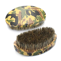 wholesale custom logo wooden 100% boar bristle hard wave crown hair brush curved for mens