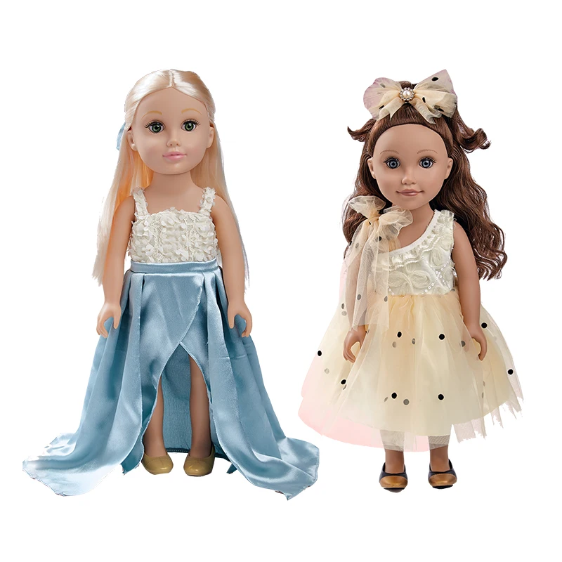 New Dress Up Silicone Fashion Girl Dolls American Doll 18 inch Vinyl Baby Doll