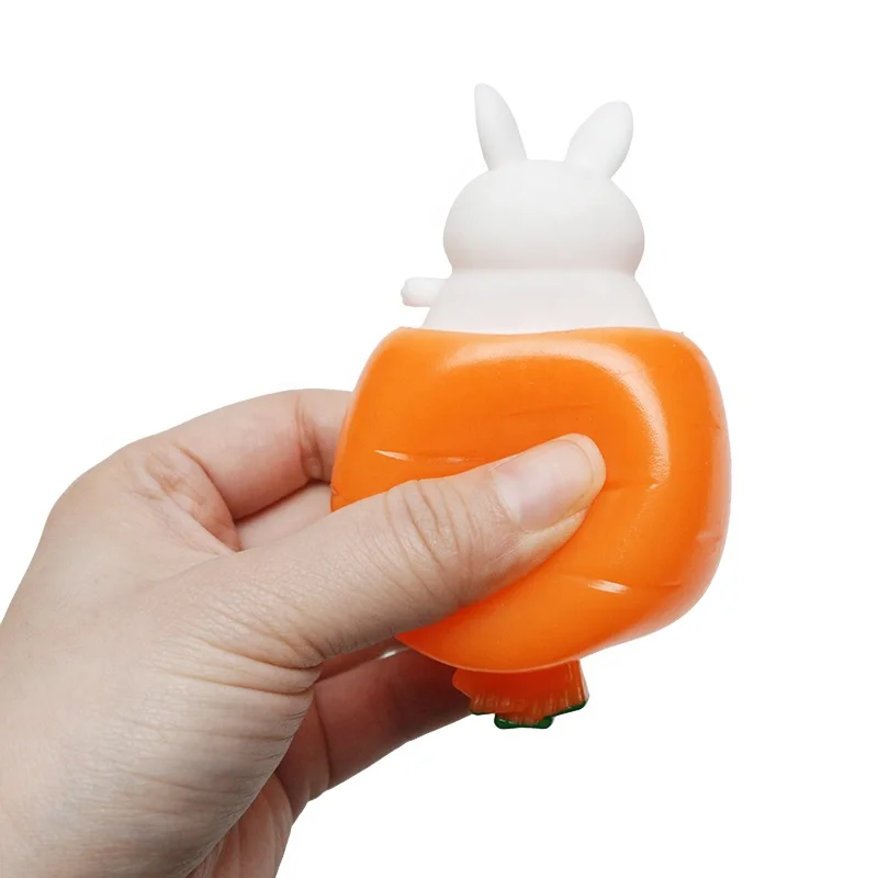 Rabbit Soft Toy Easter Novelty Small Toys Easter Bunny Fidget Toys 2023 Easter Squishy Rabbit Cup Radish Rabbit Squeeze Cup