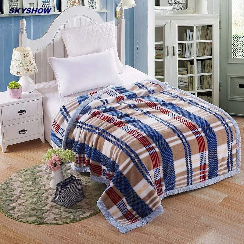 Custom printed grey minky knit raschel blanket  plush throw blanket