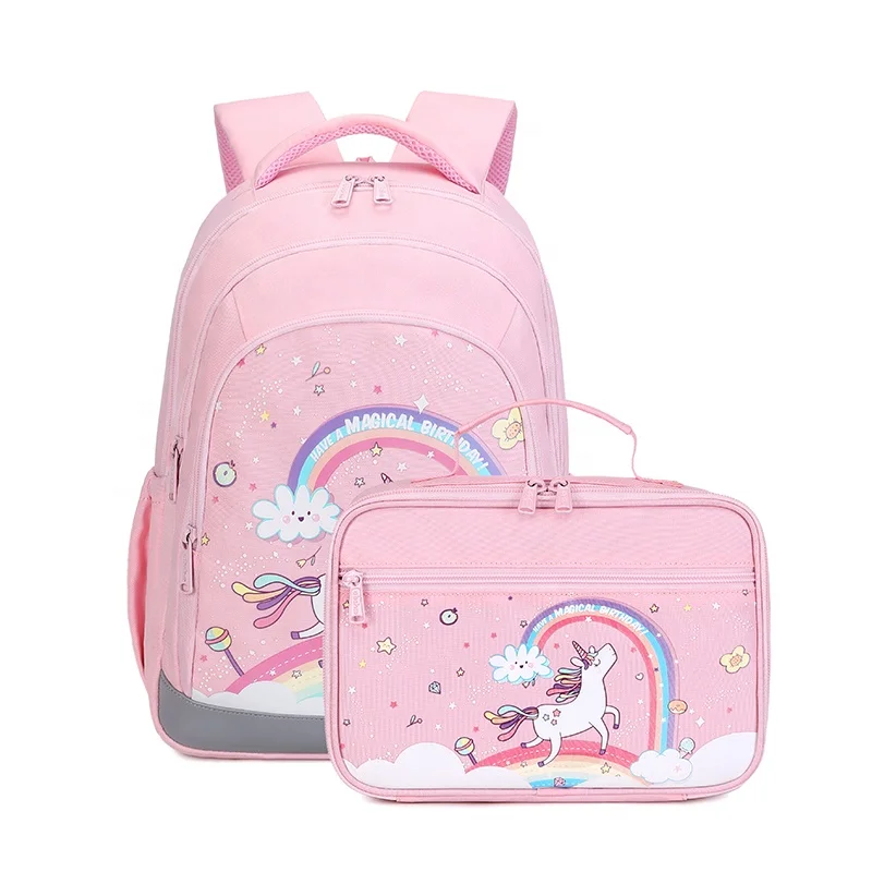mochilas escolares kids backpacks for school children pink floral girls bag kids school supplies set