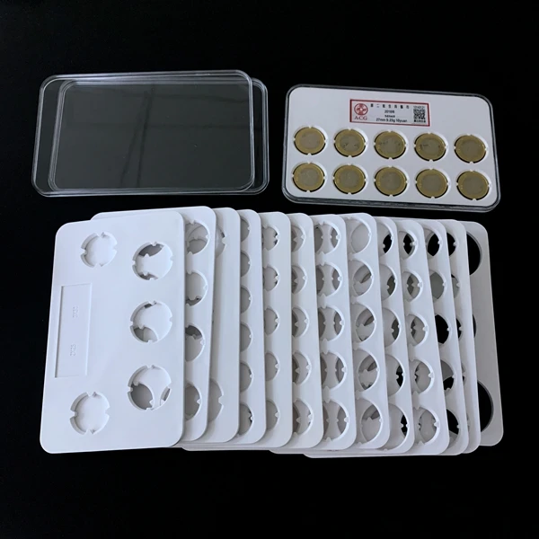 
PC Transparent porous acrylic plastic custom coin display capsule set silver coin collection salb L 
