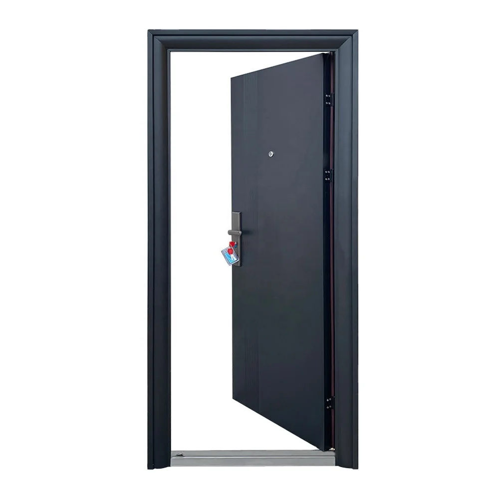 China Factory Exterior Steel Security Door  Simple Design Security Steel Door Modern Steel Entrance Door
