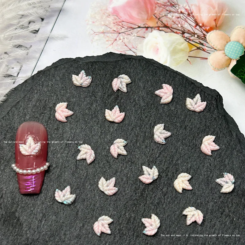 5pcs/bag Pink Resin 3D Kawaii Flower Butterfly Nail Charms Luxury Manicure Accessories for Nail Art Decoration