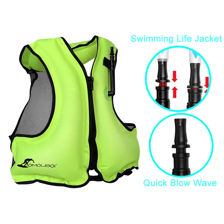 Factory price sale inflatable jacket life vest with Super light buoyancy vest swimming Snorkeling dive suit for kids/adults