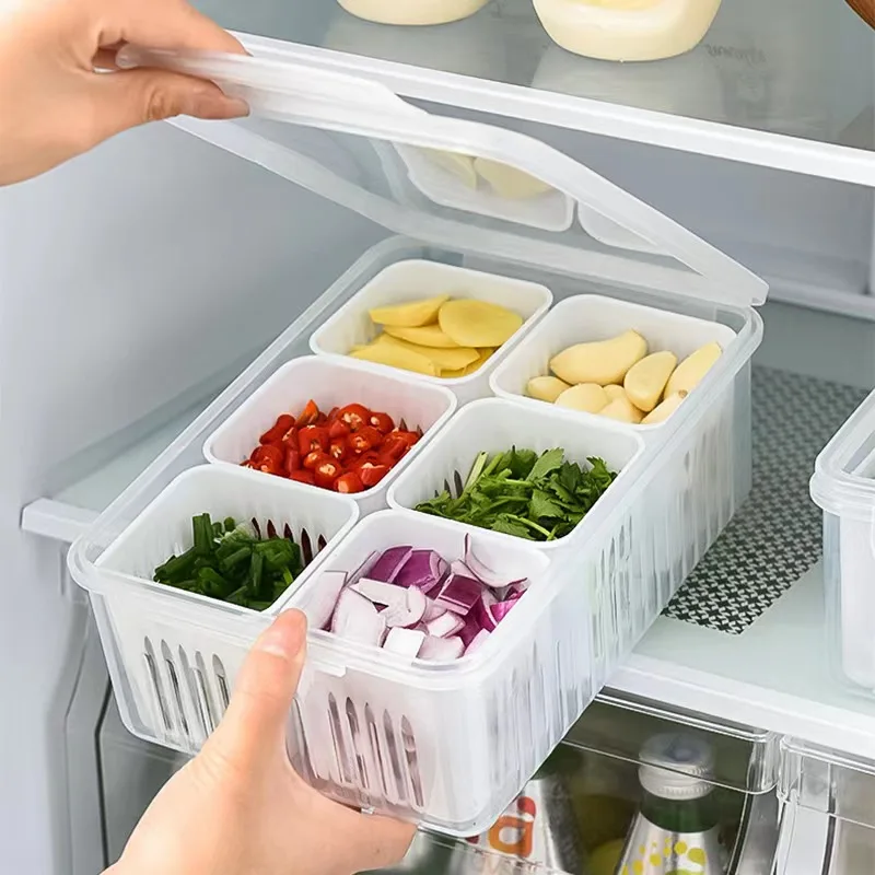 Simple and convenient chopped green onion fresh-keeping box with lid compartment chopped green onion Refrigerator box