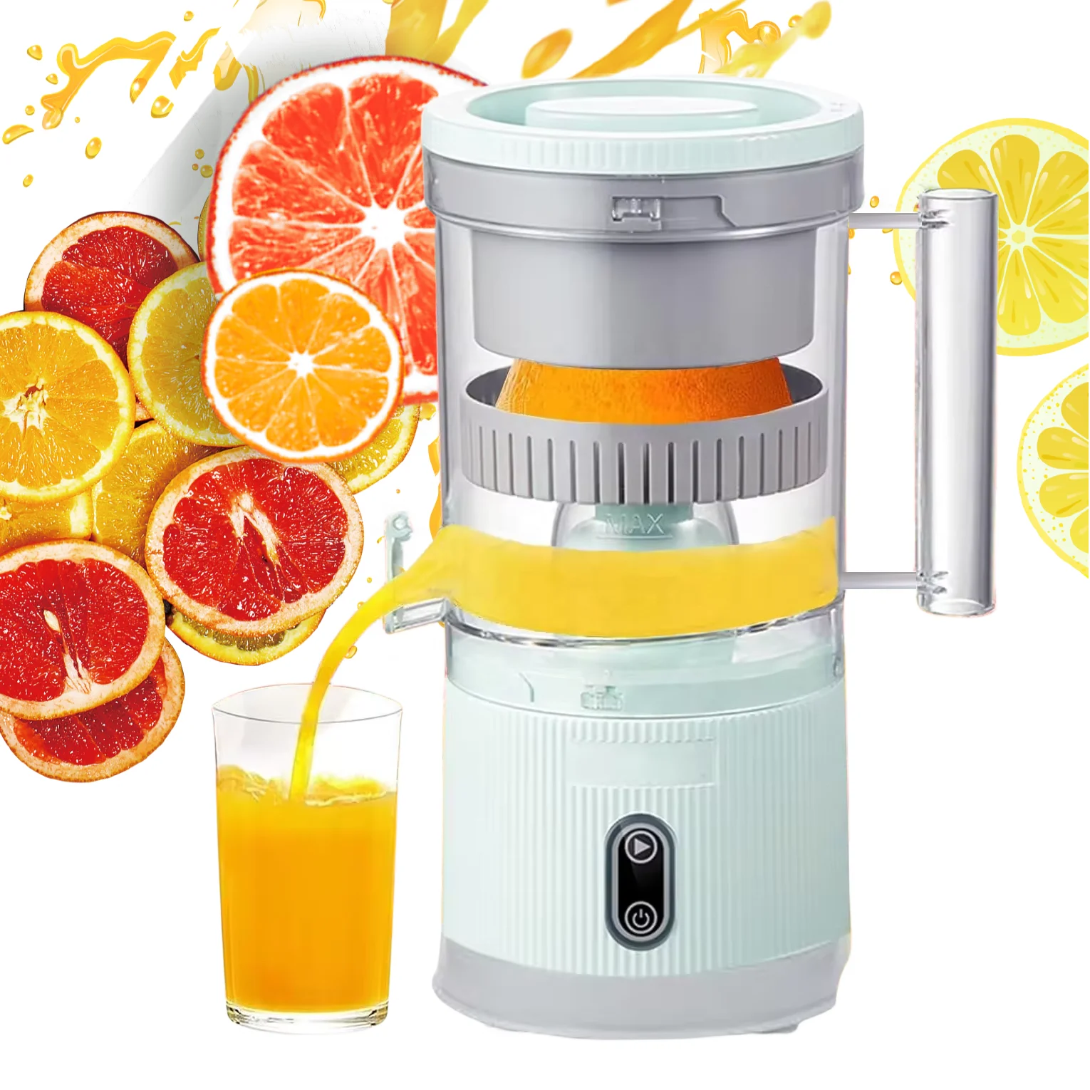 Top Seller Portable Orange Juicer Lemon Smart USB Rechargeable Mini Pure Fruit Squeezer Low Noise Slow Cold Press Blender