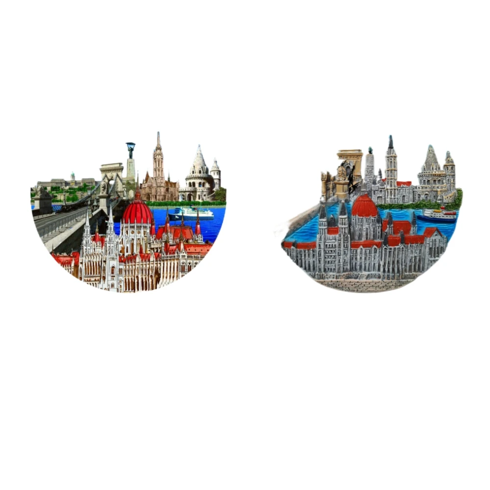 Handmade 3D Refrigerator Magnet Stickers Customized Wholesale Kitchen Souvenir Series Budapest Castle Polyresin Gifts for Home