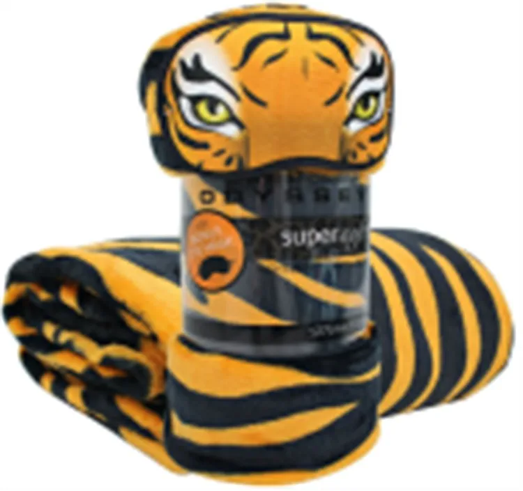 Fleece Throw Tiger Patterned Blanket Warmth and Soft Four Seasons Plush Tiger Printed Fleece Blanket