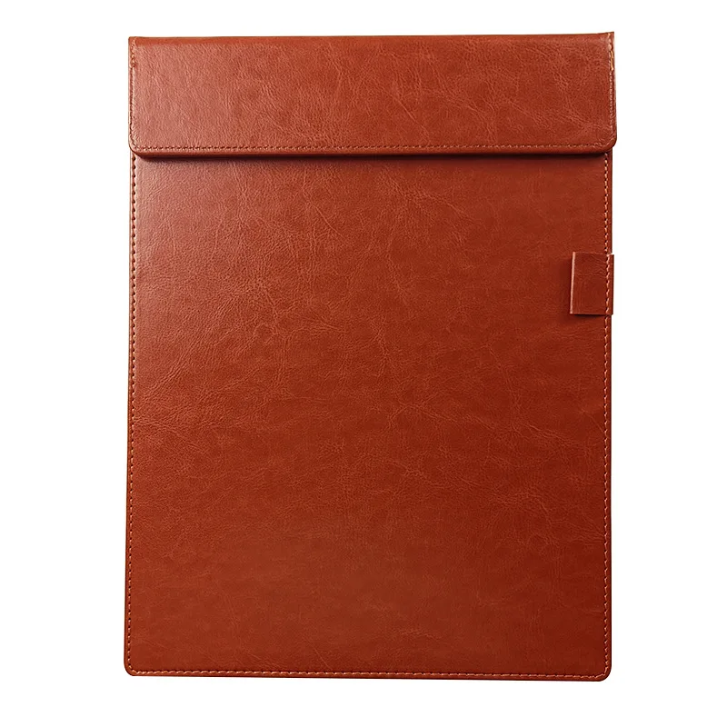 Wholesale office supplies A5 writing board meeting note clip pu leather board for promotion