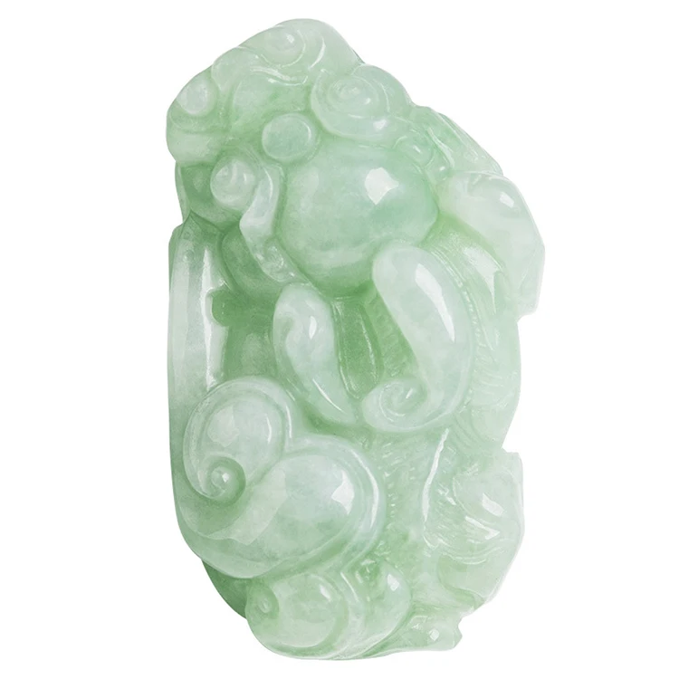 Certified Grade A Natural Burma Jade Ruyi Pixiu Pendant Piqiu Ice Type Jade Men And Women Pendant Myanmar  Wholesale