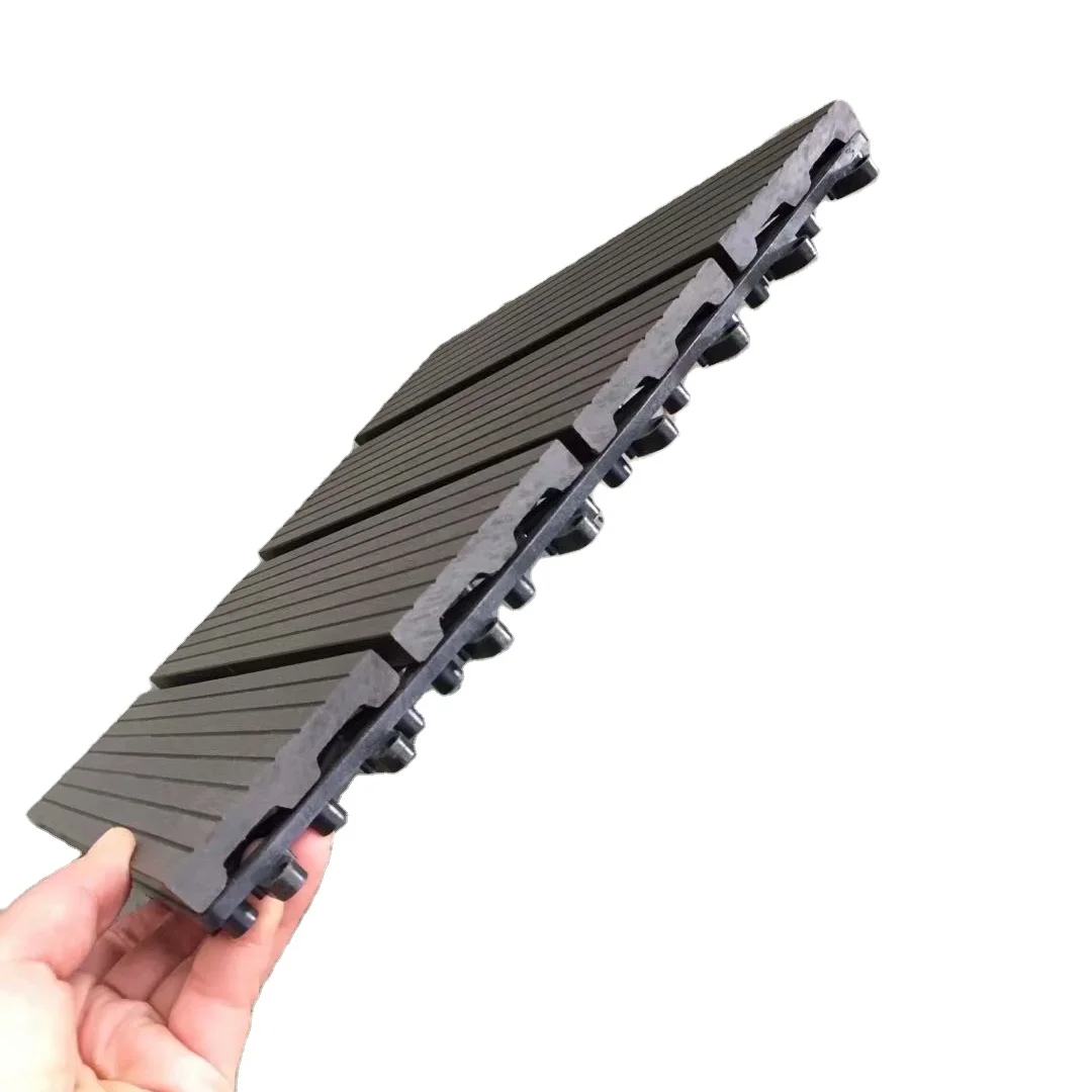 WPC 3 Panel Tile Flooring Interlocking Tiles Solid Panel Outdoor Decking Waterproof High Quality Tiles