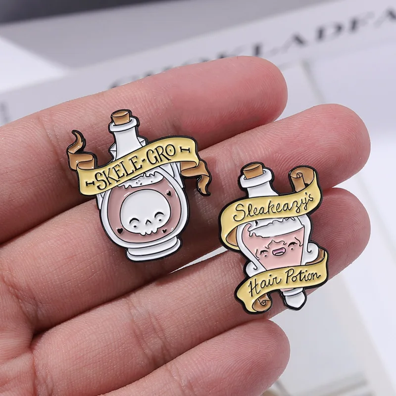 Wholesale Japan and South Korea Cartoon Enamel Pins Dripping Paint Brooch Custom Personality Enamel Bottle Enamel Lapel Pin