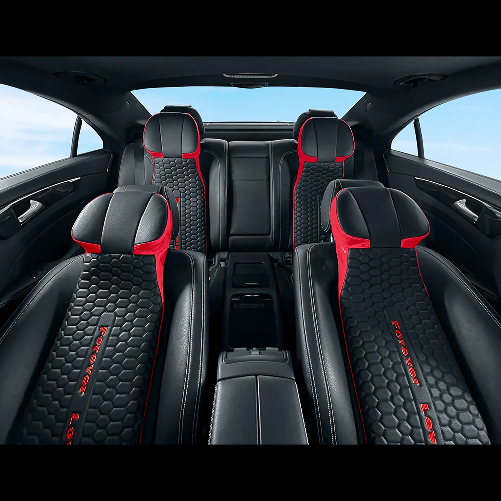 Factory Custom 3D Embroidery Car Headrest Pillow Waist Cushion Seat Cover For Tesla