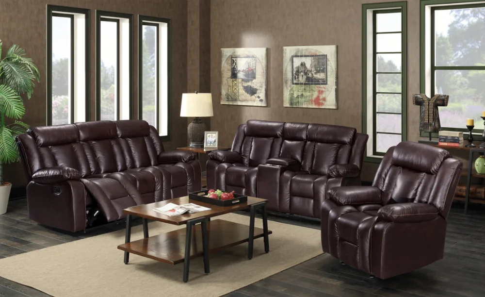Frank Furniture European Morden air Leather Recliner Sofa Sets Furniture Living Room Set