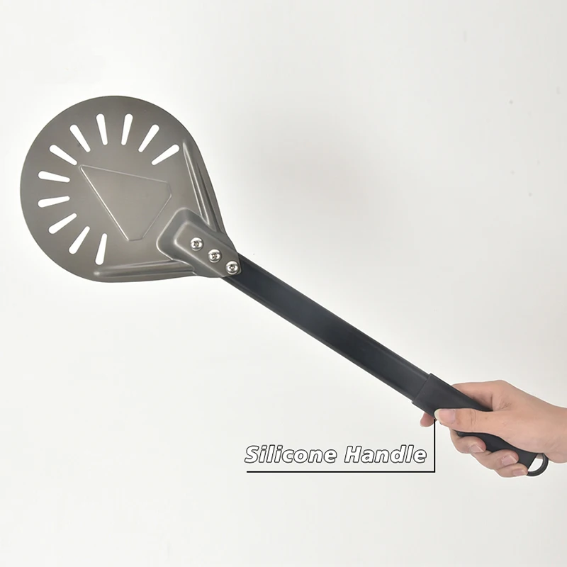 7/ 8/ 9 дюймовая лопатка для пиццы алюминиевая Лопата короткий инструмент силиконовая ручка твердое покрытие