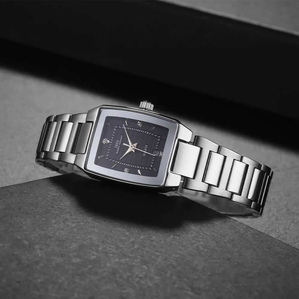 IBSO New 2022 Women Luxury Quartz Calendar Women Watches Waterproof Stainless Steel Strap 8232#