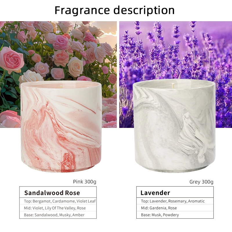 High-Quality Ceramic Candles Aroma Soy Wax Custom Logo Set of 2 Custom Private Label Luxury Scented Candle