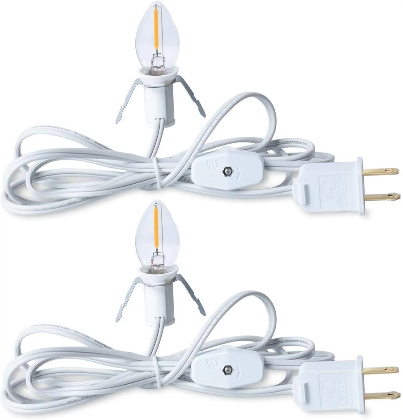 Accessory White Cord with  LED Light Bulbs - Perfect for Holiday Decorations and Craft Project