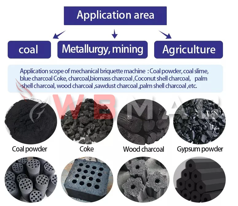 Anthracite Coal-ball automatic charcoal aluminum powder bio wood bbq extrusion forming Press making briquette retort machine