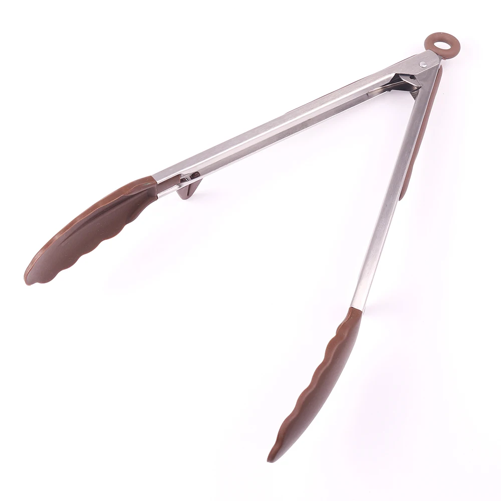 2023 Oem 12 inch stainless steel hot selling including food turner fork spatula tip bbq silicone food tongs clip set