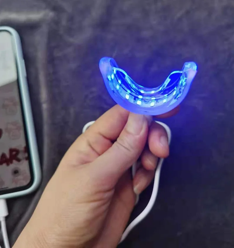 OEM Teeth Whitening 16 Lights Timed Smart Led Portable USB Rechargeable Blue Light Oral Care Bleach Teeth Whitening Set