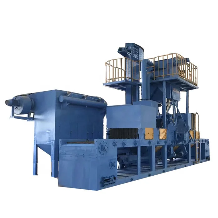 Automatic Shot Blasting Machine with Steel wire mesh belt Conveyor continuous feeding