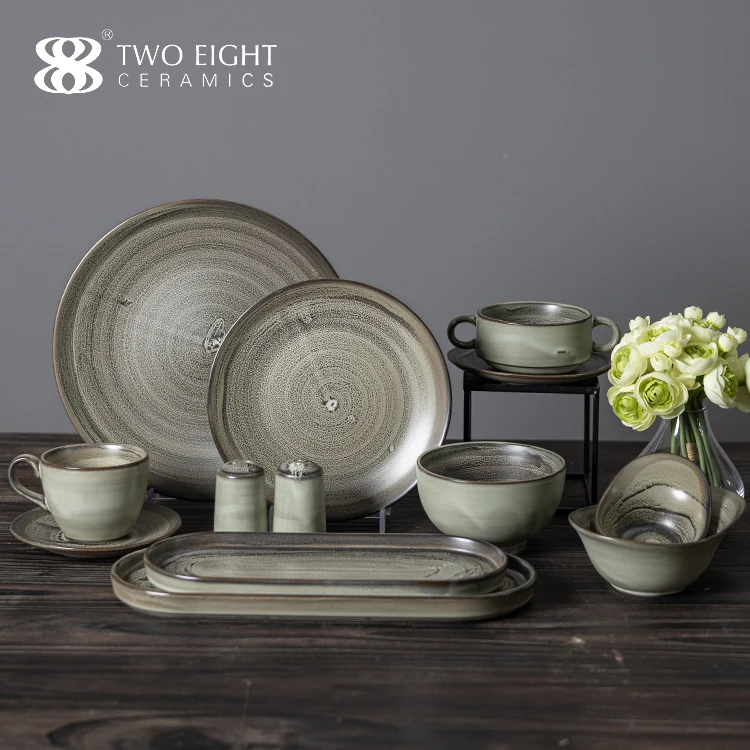 Custom Logo Fine Dinner Plate Porcelain High Quality Ceramic Dinnerware Sets For Restaurant