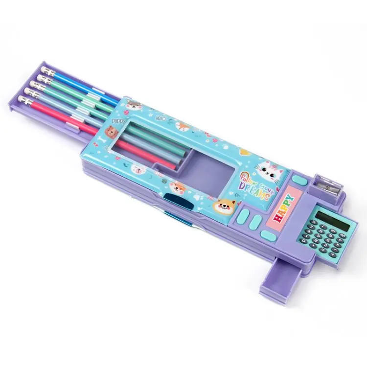 Школьный пенал для карандашей со встроенным калькулятором