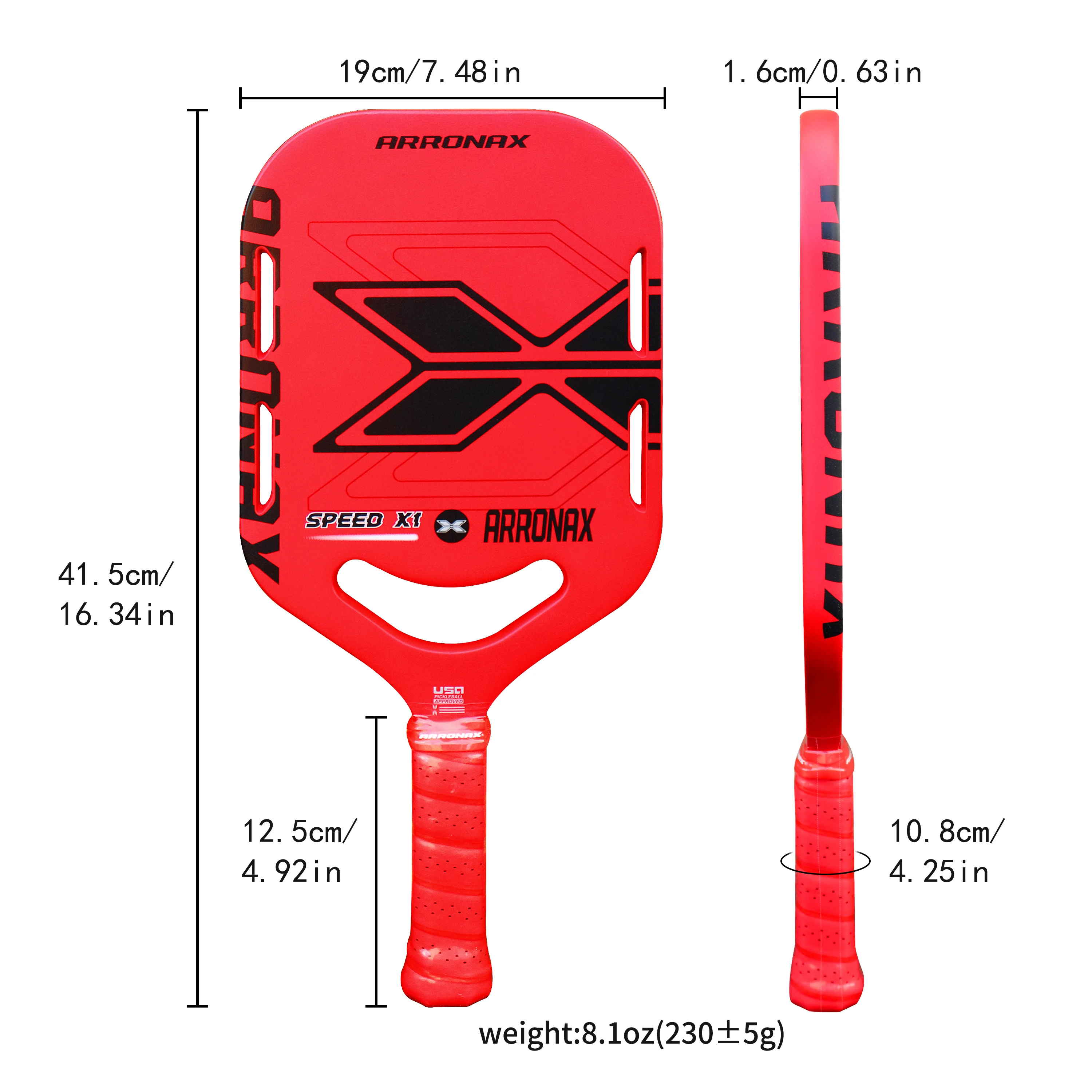 Arronax Full Carbon Thermoformed Pickleball Paddle PP Core USAPA Approved
