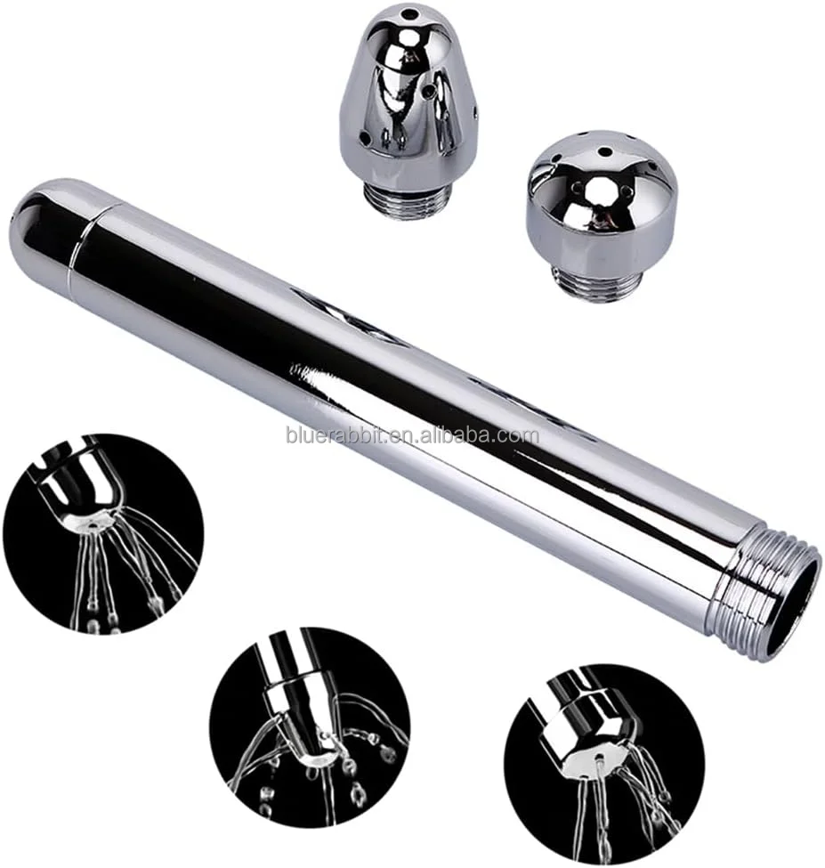 Metal Shower Enema Douches Nozzles Wholesale Shower Attachments kits with 3 Aluminum Shower Heads Anal Cleaners