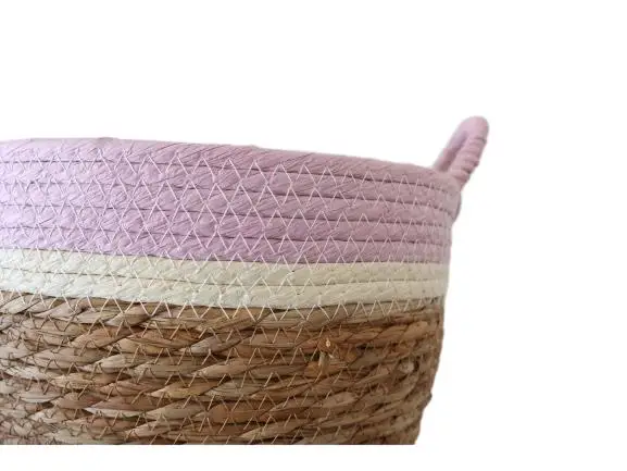 New product Braided paper rope + bulrush storage basket set for cat bed